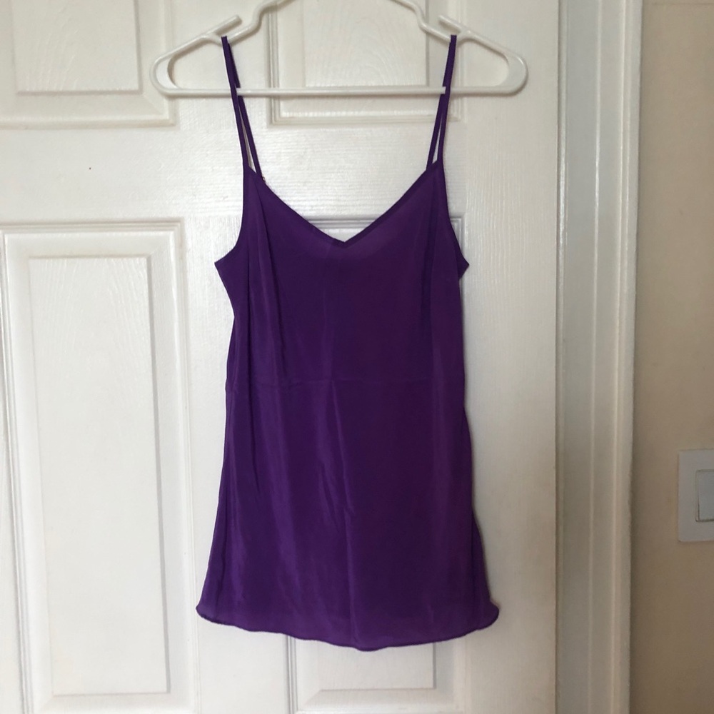 J Crew 100% silk cami camisole tank top spaghetti strap XSP Purple
